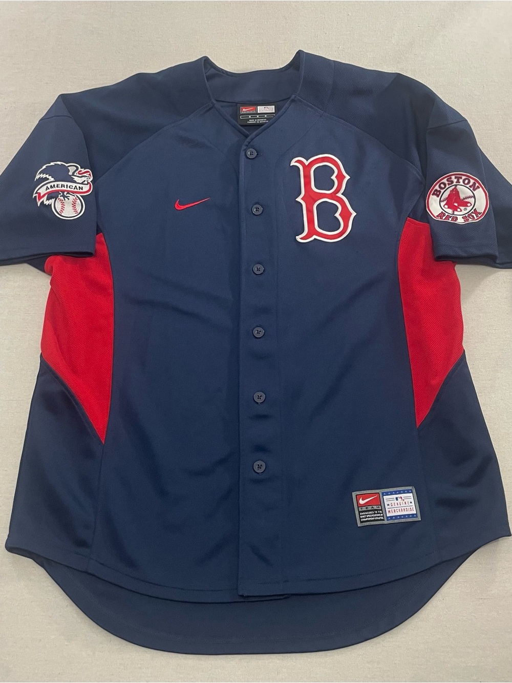 Vintage Boston Red Sox Jersey Men's M Team Nike Blue American Patch Stitched